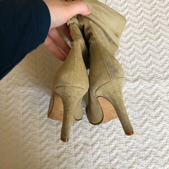 Banana Republic Suede Slouchy Tall Heeled Boot in Nutmeg Tan 7.5 Spain $299 - Picture 9 of 13